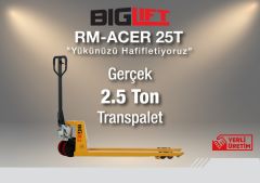 Biglift ACER25T 2.5 Ton Kapasiteli Kırmızı Teker Transpalet