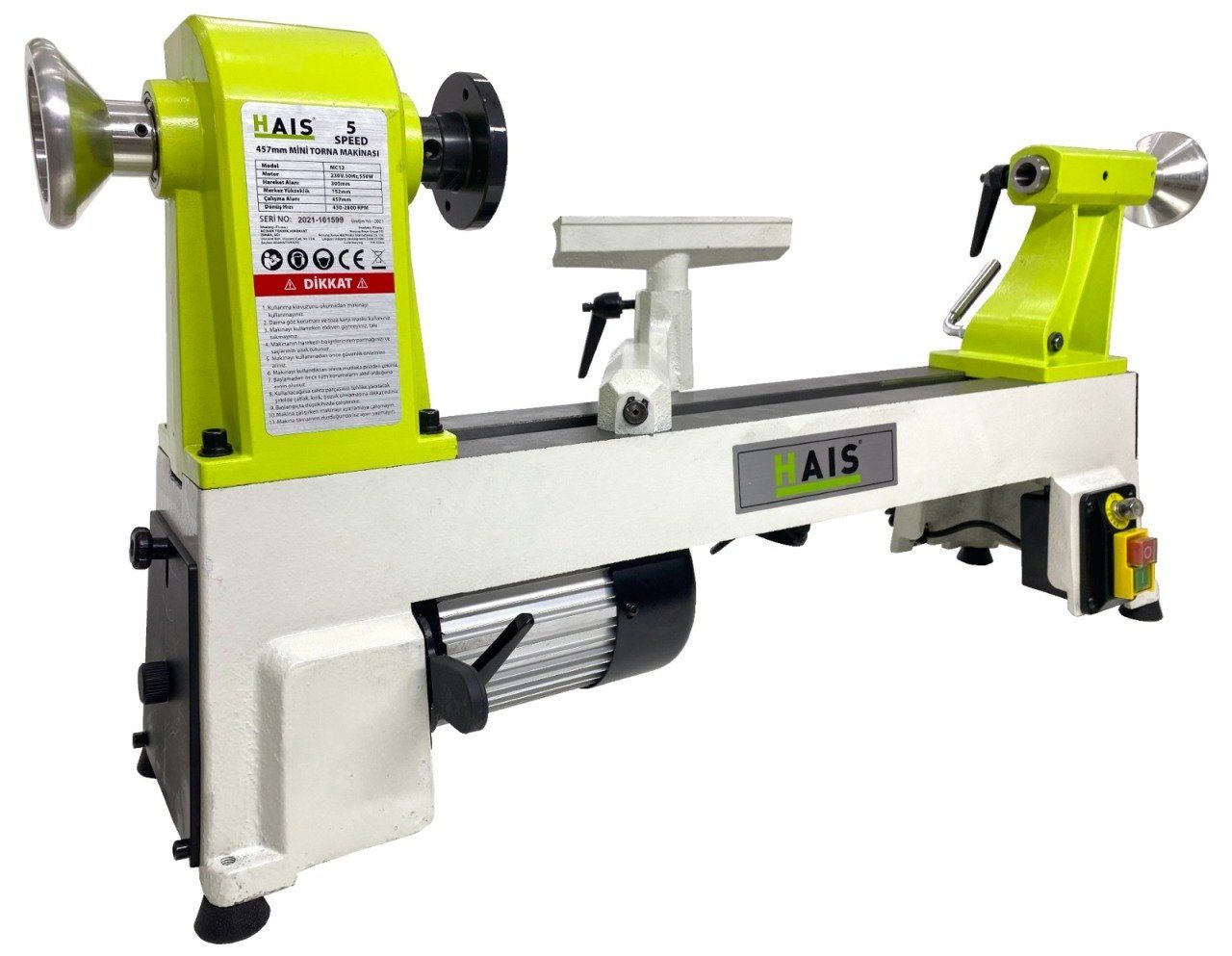 Hais 457 Mm Ahşap Torna Makinası 550 W