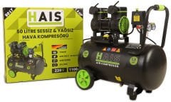 Hais 50 Litre Sessiz Yağsız Hava Kompresörü 1,5 Hp