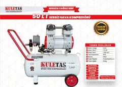 Kuletaş 1.5 Hp 8 Bar 50 LT Süper Sessiz Yağsız Hava Kompresörü