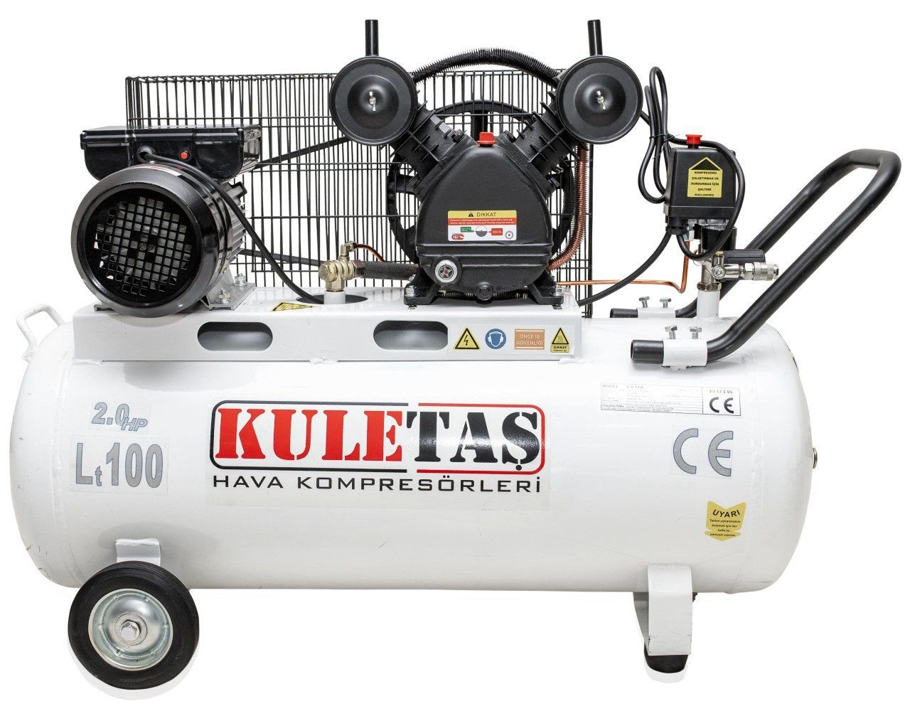Kuletaş 2 Hp 8 Bar 100 LT Çift Kafa Hava Kompresörü