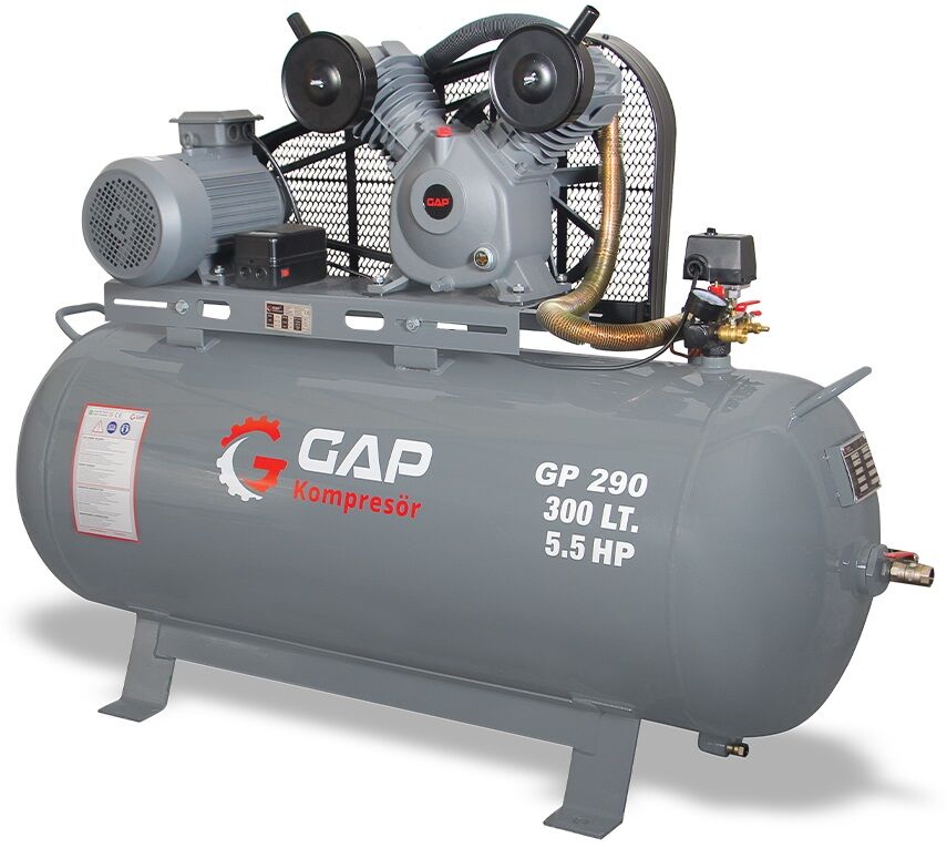 Gap Kompresör 300 Litre 8 Bar 5,5 Hp Hava Kompresörü GP290 Yağlı Pistonlu Kompresör