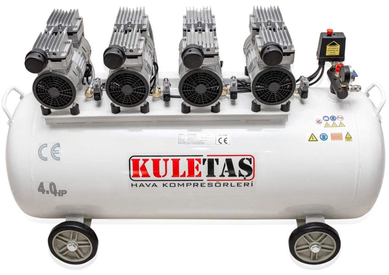 Kuletaş 4 Hp 8 Bar 200 LT Süper Sessiz Yağsız Hava Kompresörü