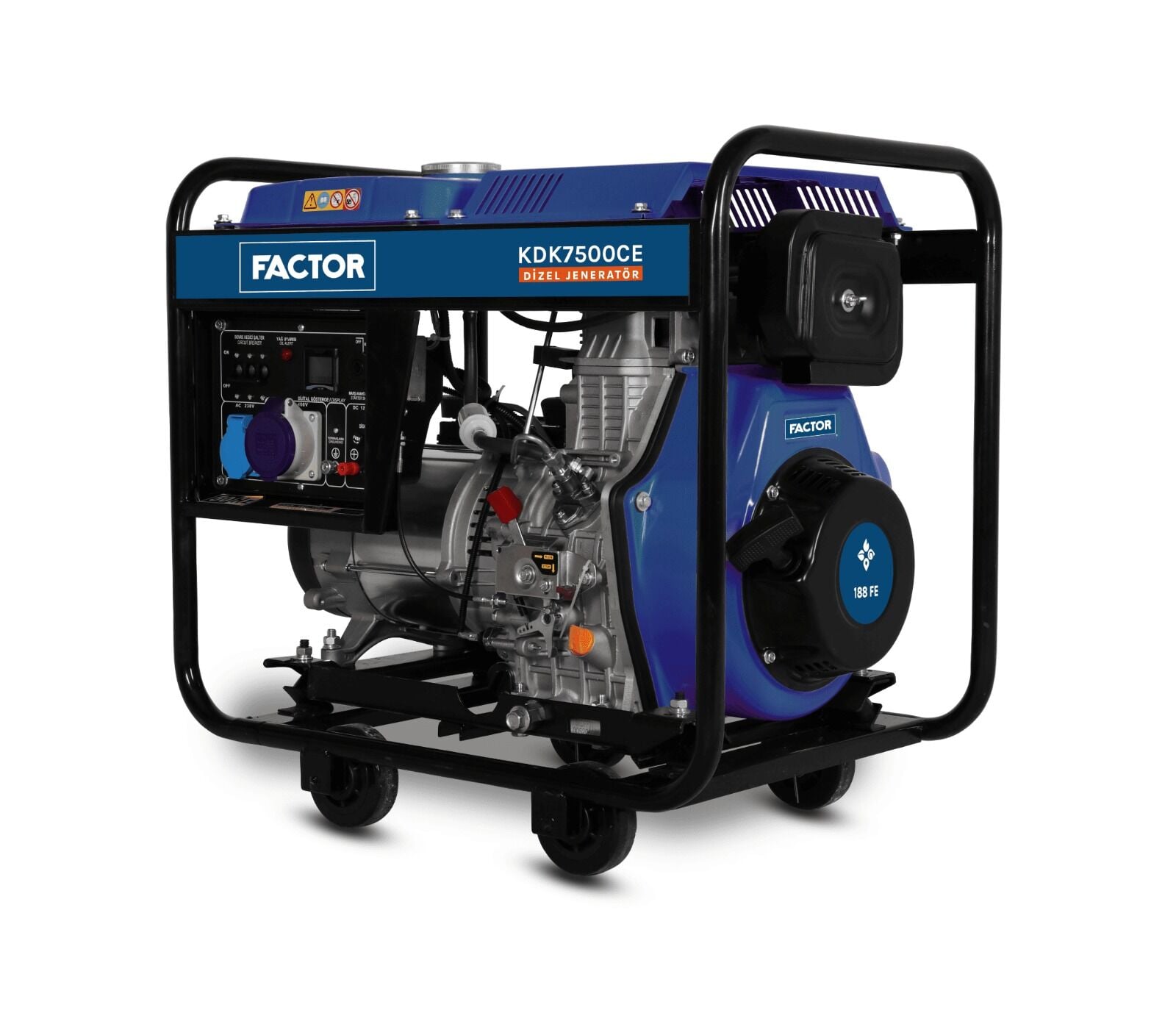 Factor KDK7500CE 6,9 kVA İpli Marşlı Dizel Jeneratör 220V