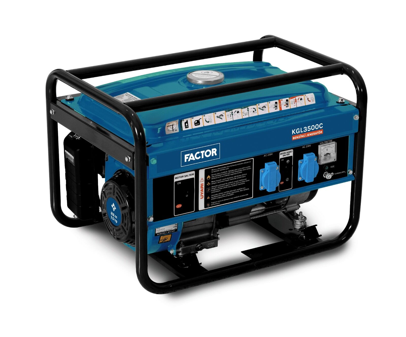 Factor KGL3500C 3.5 kVa İpli Benzinli Jeneratör