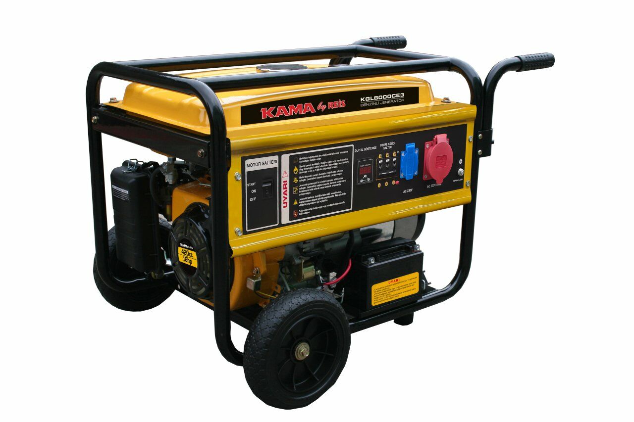 Kama By Reis KGL8000CE3 8.1kVA 3 Faz İpli/Marşlı Benzinli Jeneratör 380V