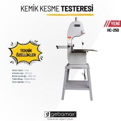 Gebamax HC-250 Paslanmaz Kemik Kesme Makinesi 2HP