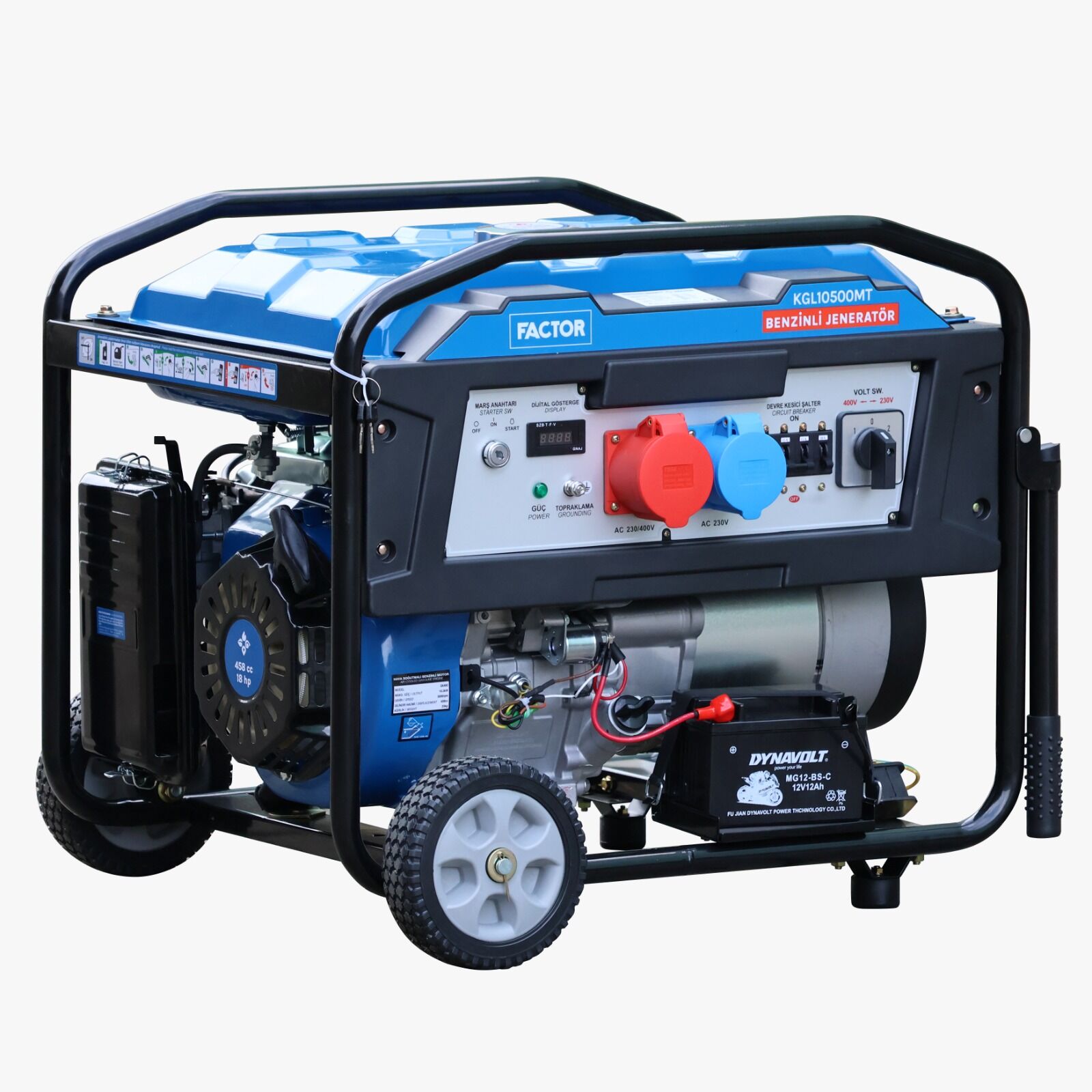 Factor KGL10500MT BENZİNLİ DUAL JENERATÖR 10 KVA 220V/380V