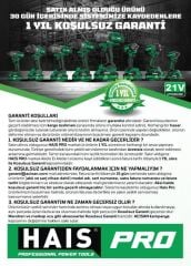 Haispro RB-DB2109 Profesyonel Darbeli Vidalama Matkap 21 V 4.0 Ah Çift Akülü