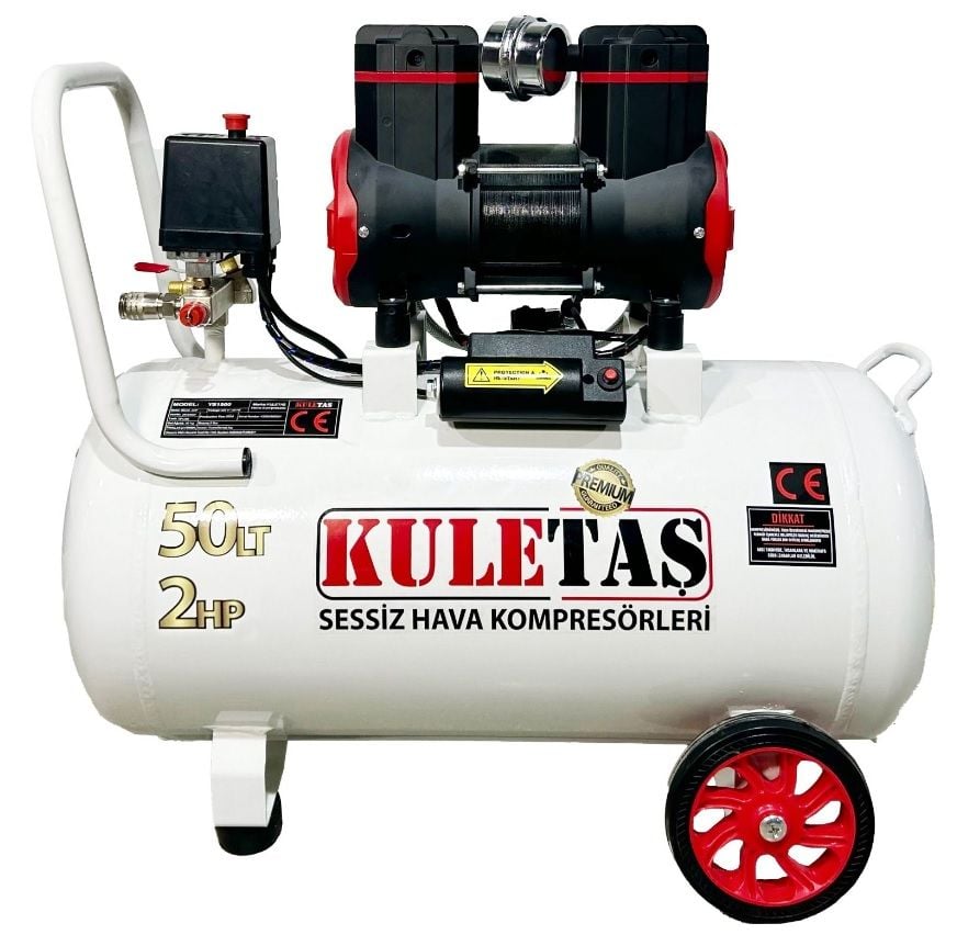 Kuletaş 50 Litre 2 HP Sessiz Premium Kafa Hava Kompresörü