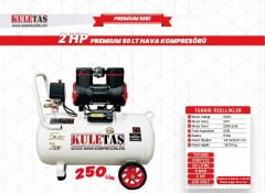 Kuletaş 50 Litre 2 HP Sessiz Premium Kafa Hava Kompresörü
