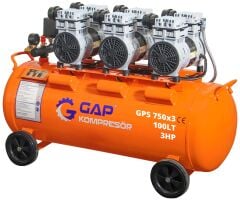 Gap Kompresör 100 Litre 3 Hp Hava Kompresörü GPS750x3 Yağsız Sessiz Kompresör