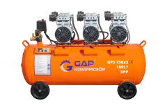 GAP Kompresör 100 lt 3 Hp Sessiz ve Yağsız Hava Kompresörü GPS 750x3