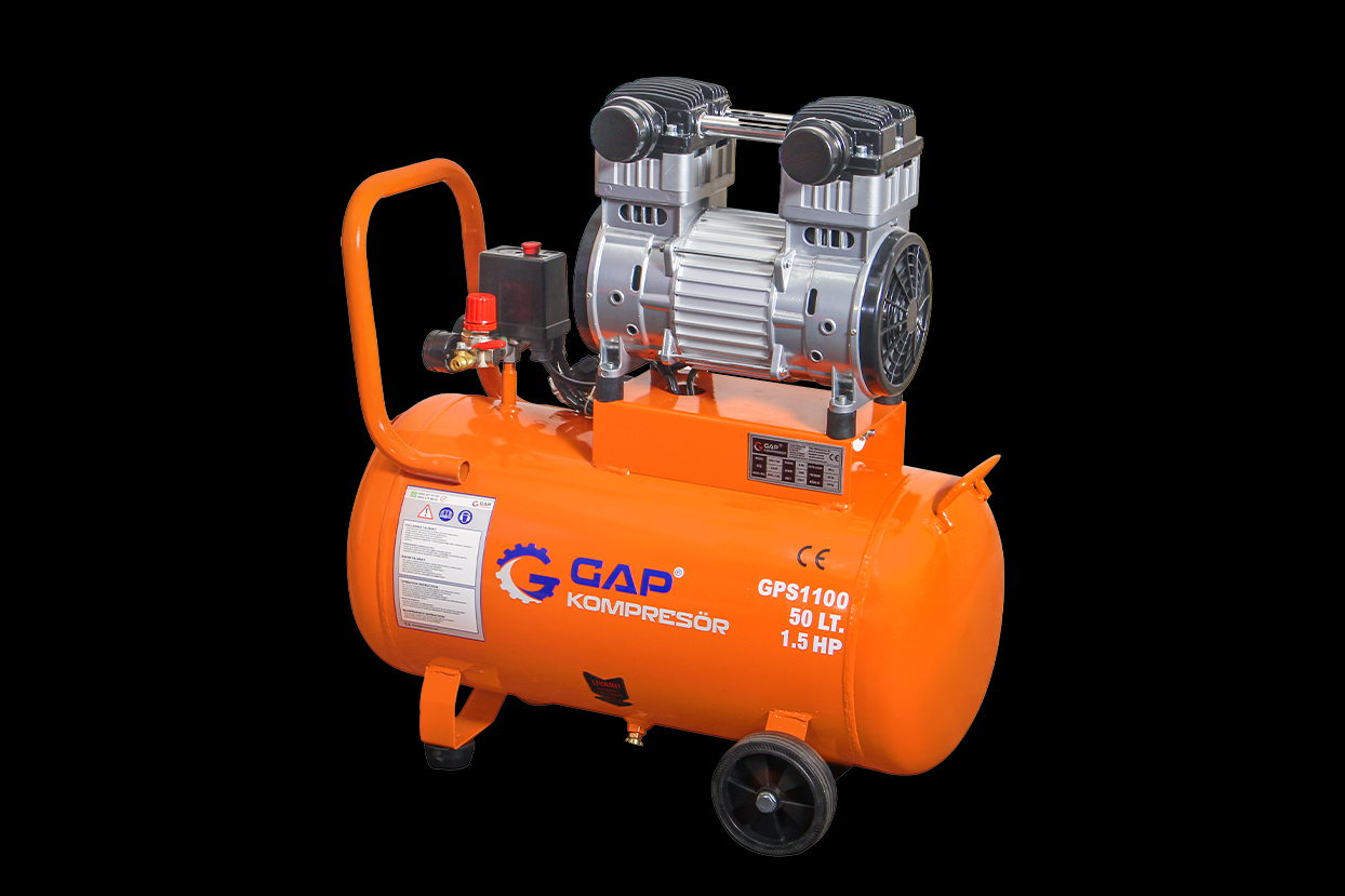 Gap Kompresör GPS1100 50 Litre 1,5 Hp Yağsız Sessiz Hava Kompresörü