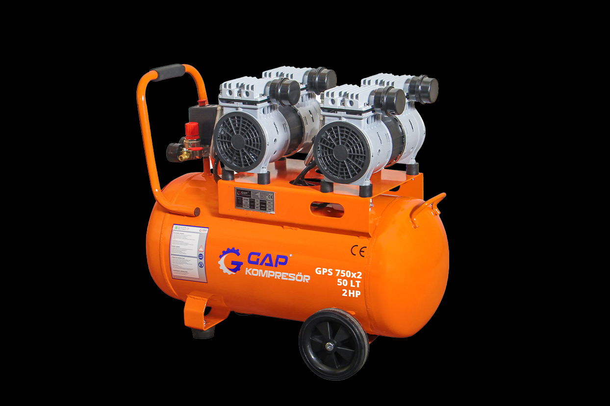 Gap Kompresör GPS750x2 50 Litre 2 Hp Yağsız Sessiz Hava Kompresörü
