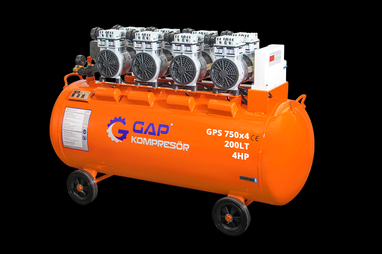 Gap Kompresör GPS750x4-200 200 Litre 4 Hp Yağsız Sessiz Hava Kompresörü