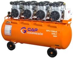 Gap Kompresör 200 Litre 6 Hp Hava Kompresörü GPS1100x4 Yağsız Sessiz Kompresör