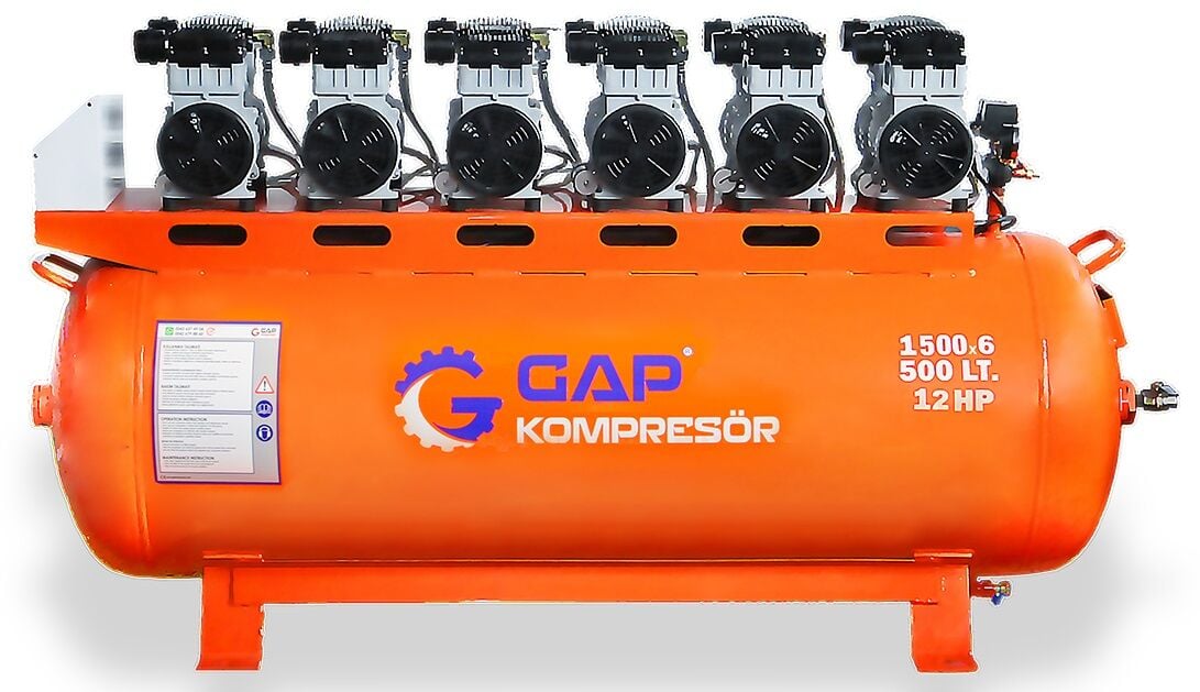 Gap Kompresör 500 Litre 12 Hp Hava Yağsız ve Sessiz Kompresörü