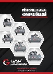 GAP Kompresör 100 LT 8 Bar 2 Hp Çift Kafa Pistonlu Yağlı Hava Kompresörü GP100