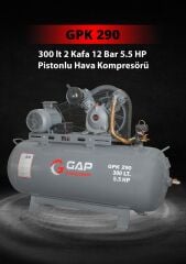 Gap Kompresör GPK290 300 Litre 12 Bar 5,5 Hp Hava Kompresörü Yağlı Pistonlu Kompresör