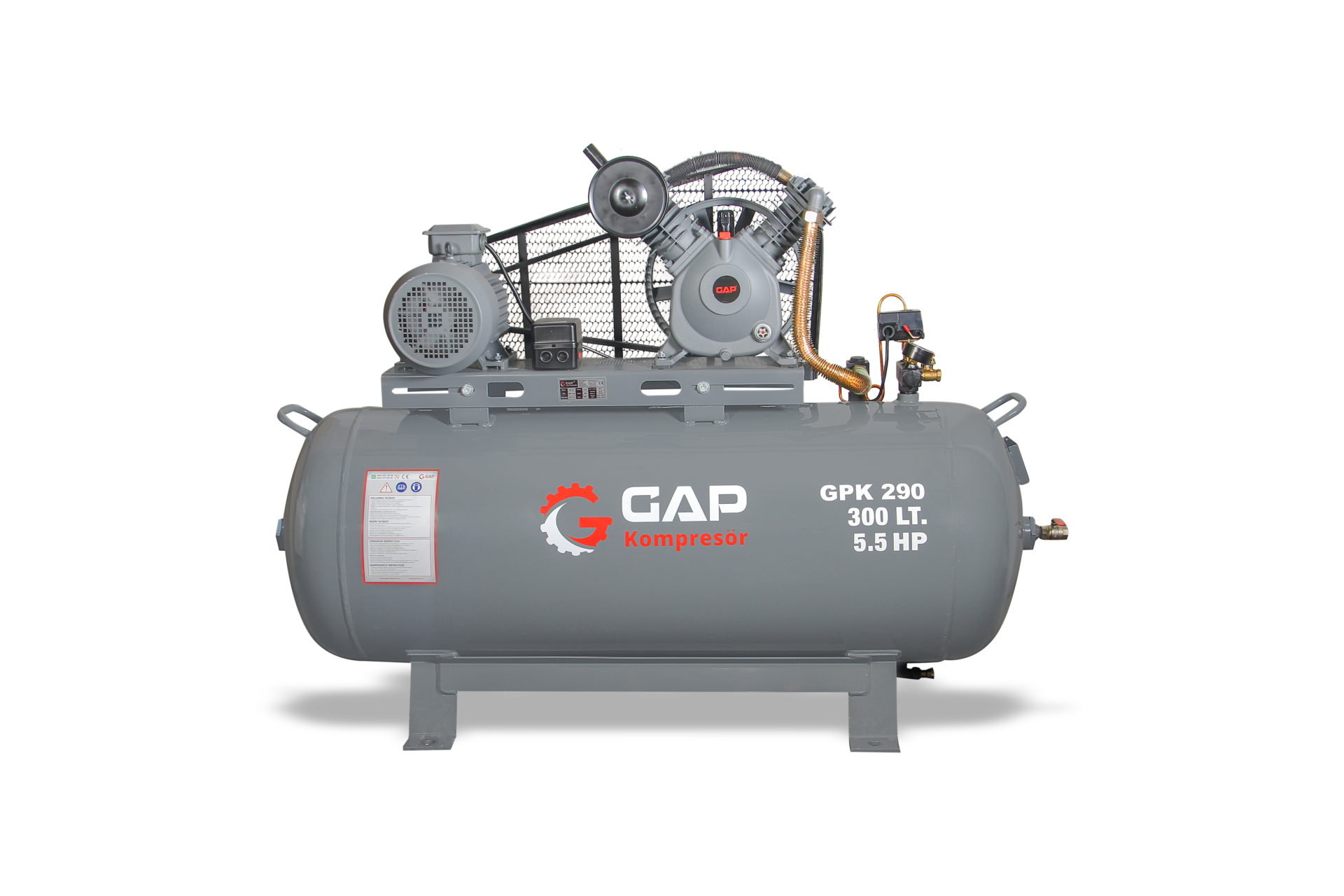 GAP Kompresör GPK290 300 Litre 12 Bar 5,5 HP Hava Kompresörü