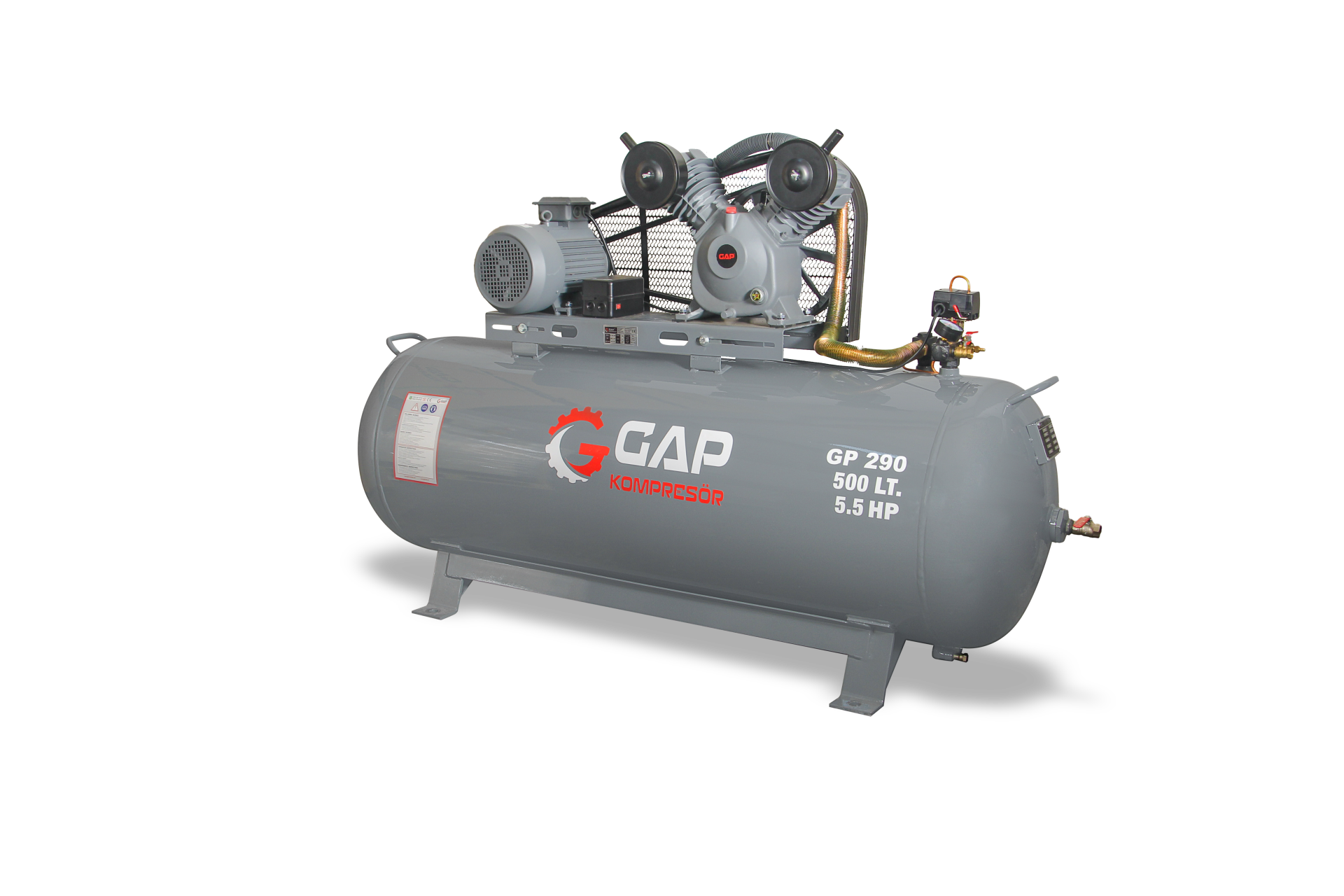 GAP Kompresör GP290/500 500 Litre 8 Bar 5,5 HP Hava Kompresörü