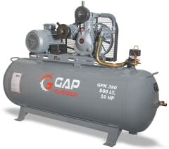 Gap Kompresör 500 Litre 10 Hp 12 Bar Hava Kompresörü GPK390 Yağlı Pistonlu Kompresör