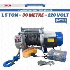 Shun 1500 Kg Profesyonel Vinç 220 Volt 30 Metre 3 HP