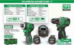 HaisPro Akülü Set - 2'li Profesyonel 16V Akülü Set + 2X2 Ah Çift Akü - RB-03