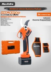Max Extra MX8040 Akülü Budama Makası 21 V 4 Ah Çift Akü