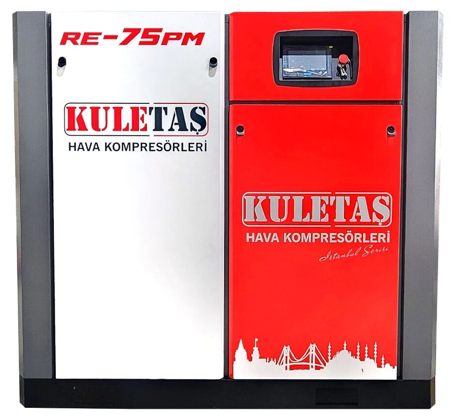 Kuletaş RE-75PM İnvertör Motorlu Endüstriyel Vidalı Hava Kompresörü 75 Hp