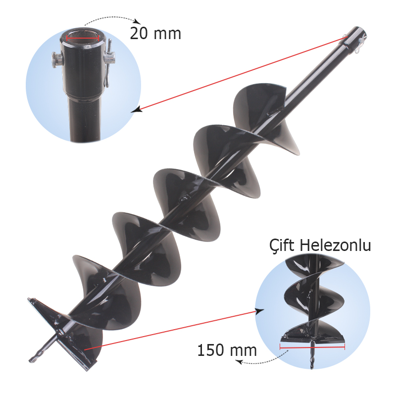 General Power BC-AG150 Toprak Burgu Ucu 15 cm