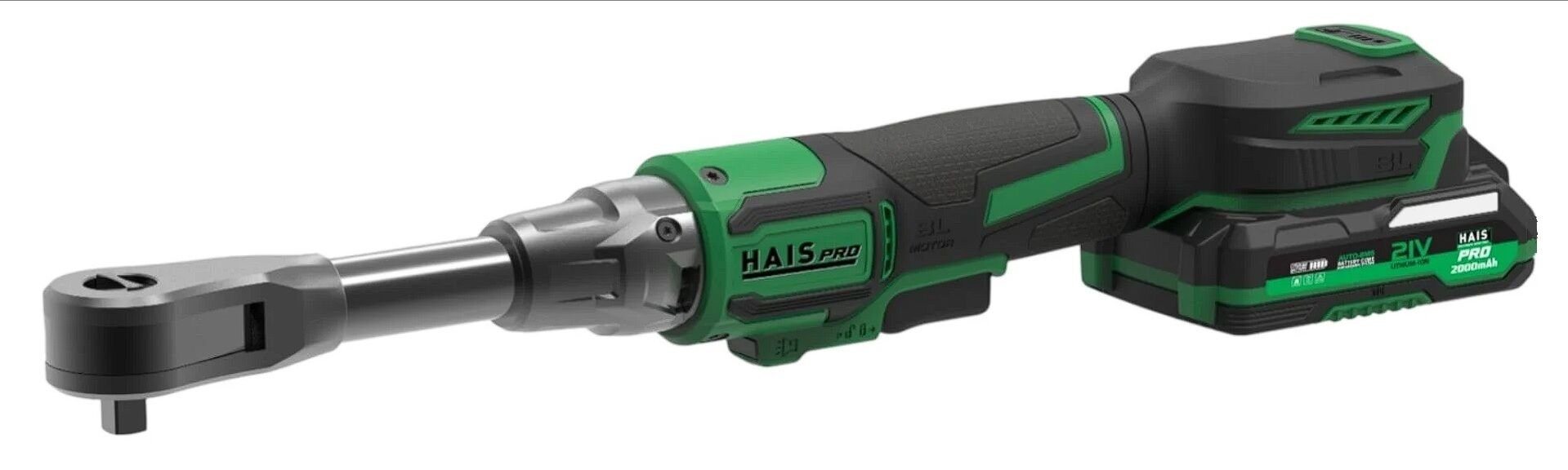 Haispro RB-JL100AL Profesyonel Akülü Cırcır Anahtarı Uzun 100 Nm 21 V 2.0 Ah Çift Akü