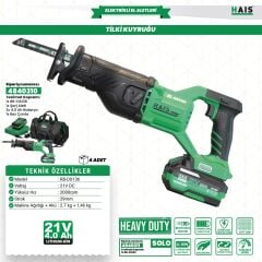 Haispro RB-DS136 Akülü Tilki Kuyruğu Testere 21 V 4.0 Ah Çift Akü