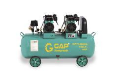 GAP Kompresör 100 lt 4 Hp Yüksek Emişli-Hızlı Sessiz-Yağsız Hava Kompresörü GPY1500X2-100
