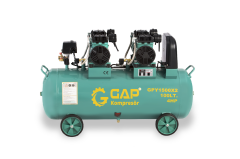 Gap Kompresör 100 Litre 4 Hp Hava Kompresörü GPY1500X2-100 Yağsız Sessiz Hızlı Kompresör