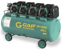Gap Kompresör 200 Litre 8 Hp Hava Kompresörü GPY1500X4 Yağsız Sessiz Hızlı Kompresör
