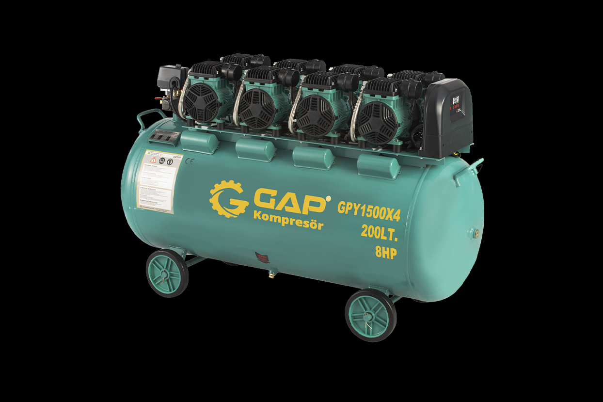 Gap Kompresör GPY1500X4 200 Litre 8 Hp Yüksek Emişli-Hızlı Yağsız Sessiz Hava Kompresörü