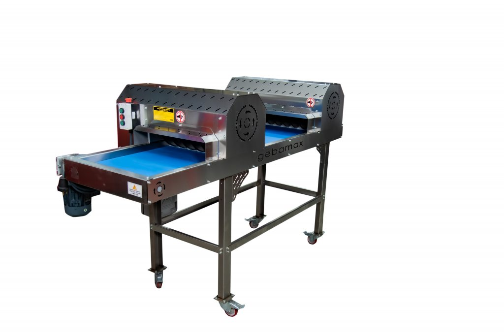 Gebamax Çift Sıra 12 Bıçak 380 Volt Konveyörlü Et Kesme Parçalama Paylama Makinesi