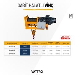 Gebamax Wattro 3000 Kg 3 Ton 380 Volt Yerli Profesyonel Vinç
