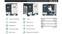 Gap Kompresör Gpv10A 500 Litre 10 Hp Vidalı Hava Kompresörü
