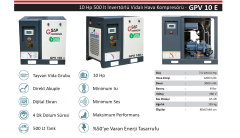 Gap Kompresör Gpv10E 500 Litre 10 Hp İnvertörlü Vidalı Hava Kompresörü