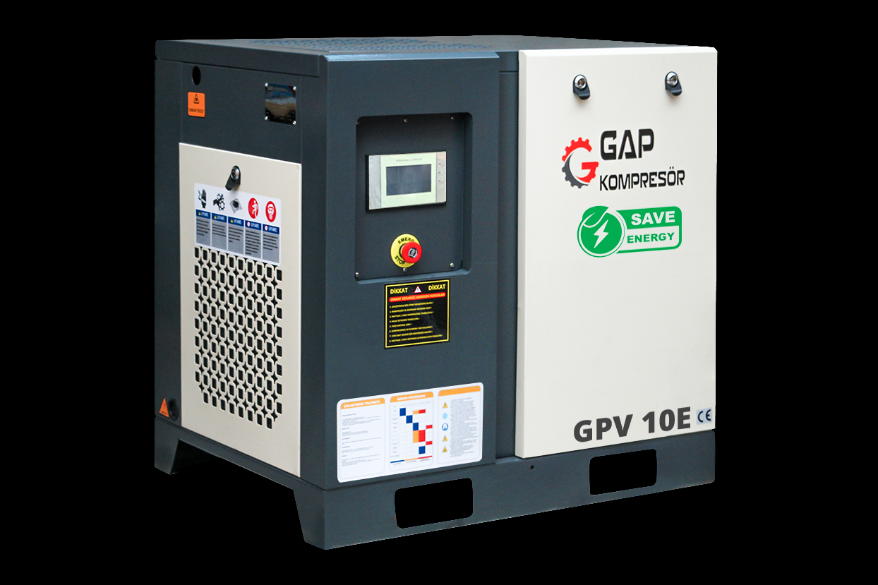 Gap Kompresör Gpv10E 500 Litre 10 Hp İnvertörlü Vidalı Hava Kompresörü