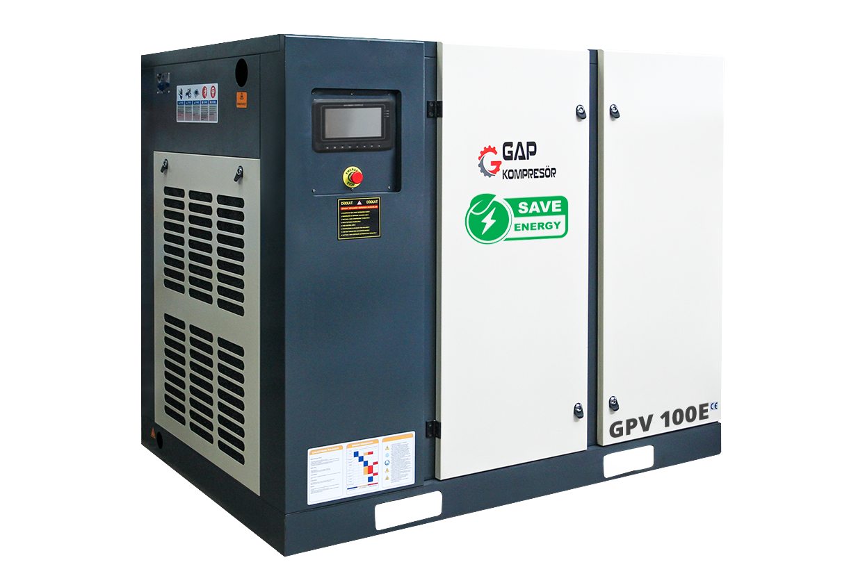 Gap Kompresör Gpv100E 2000 Litre 100 Hp Hava Kompresörü İnvertörlü Vidalı Kompresör