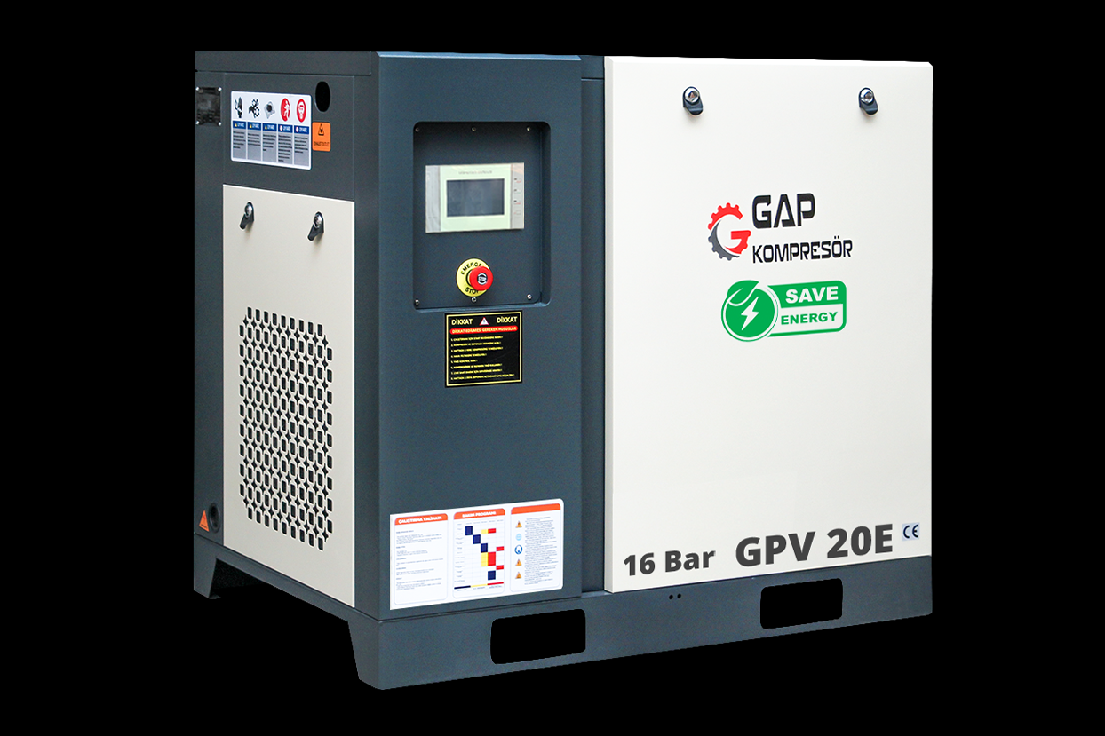 Gap Kompresör 16BarGpv20E 500 Litre 20 Hp 16 BAR İnvertörlü Vidalı Hava Kompresörü