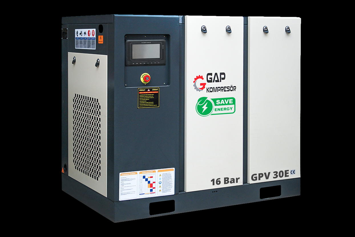 Gap Kompresör 16BarGpv30E 1000 Litre 30 Hp 16 BAR İnvertörlü Vidalı Hava Kompresörü