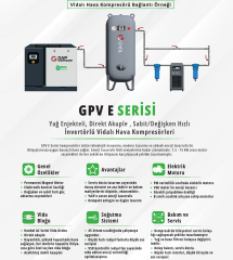 Gap Kompresör Gpv10eSET 500 Litre 10 Hp Depo Üstü Vidalı Hava Kompresör Set