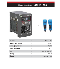 Gap Kompresör GPHK1200 1200 Litre Hava Kompresörü Hava Kurutucusu