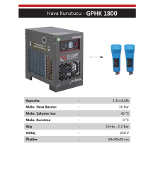 GAP Kompresör 1800'lük Hava Kurutucu GPHK 1800