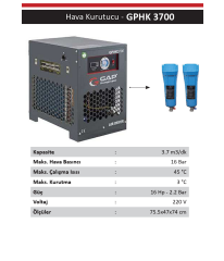 Gap Kompresör GPHK3700 3700 Litre Hava Kompresörü Hava Kurutucusu